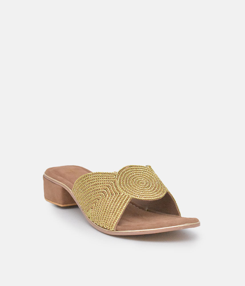 Bottega 2025 gold slippers