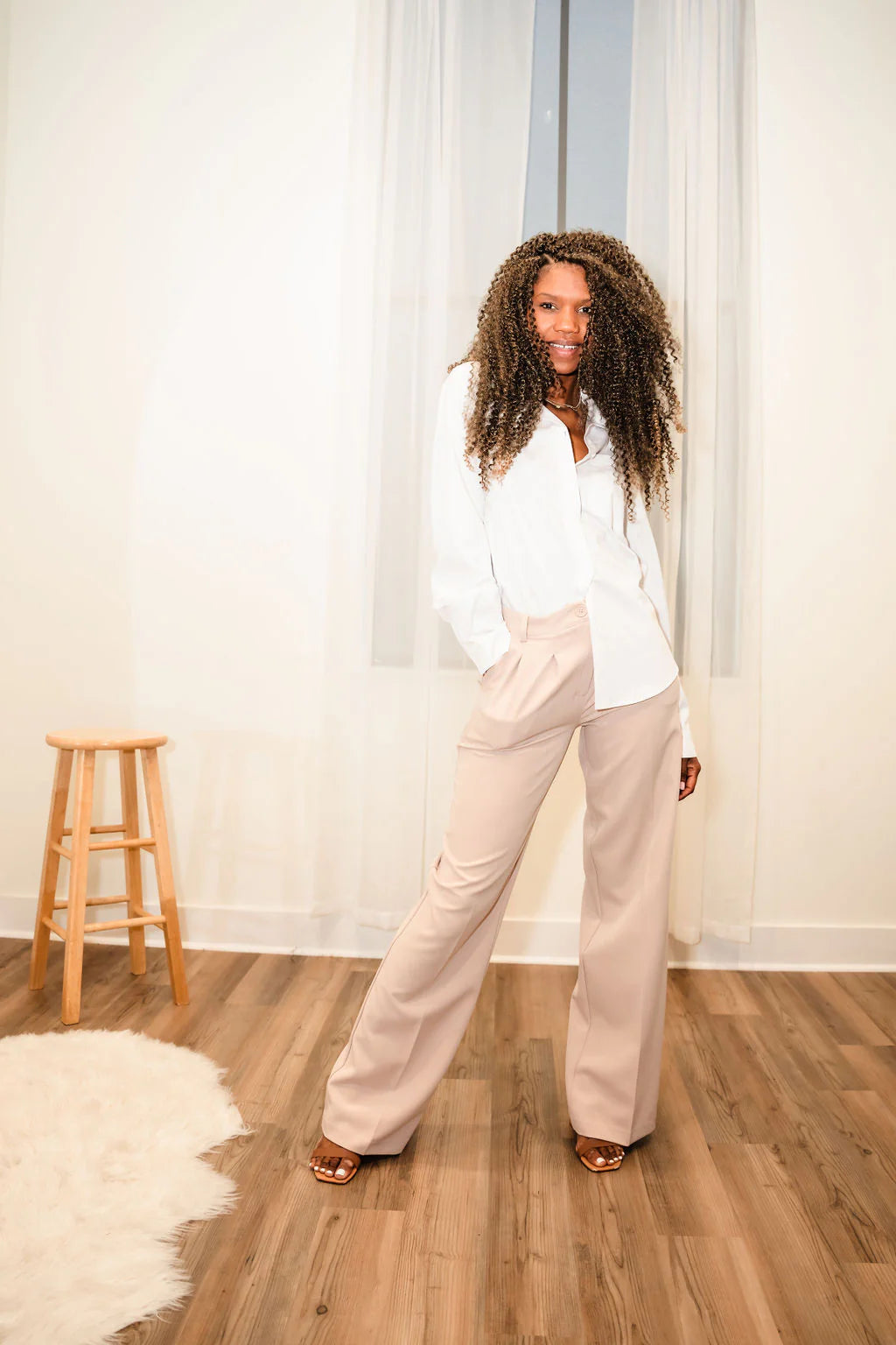 Black Jen Blazer & Tan Work Pants Bundle