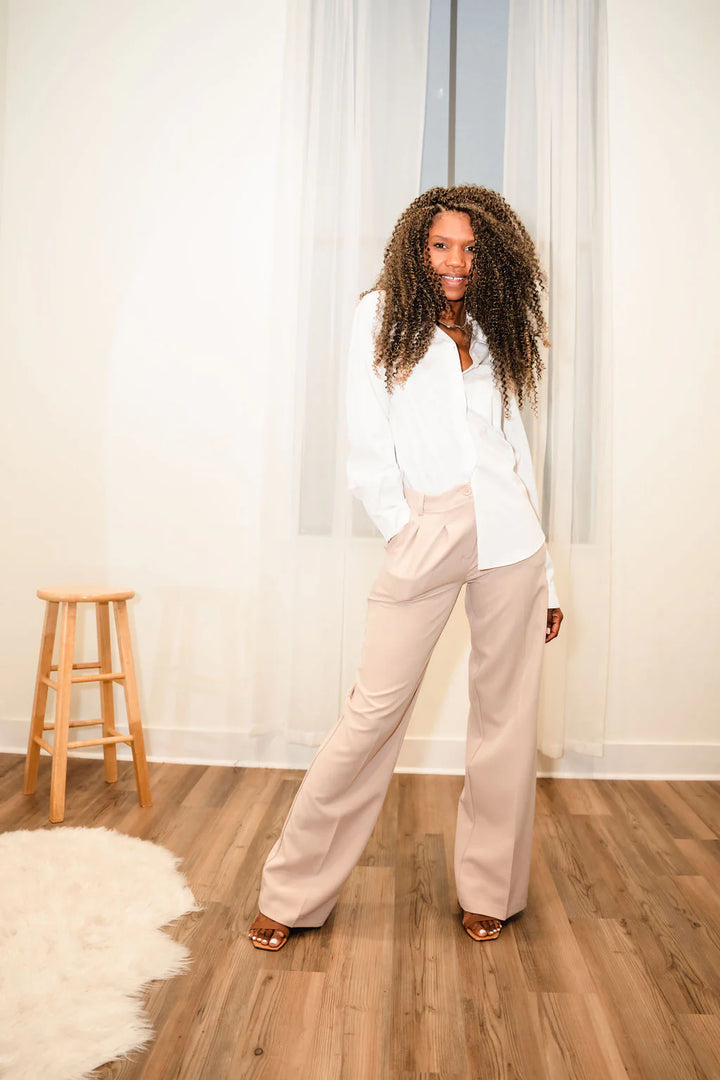 Black Jen Blazer & Tan Work Pants Bundle