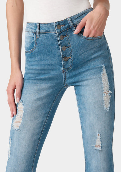 Tall Cindy Distressed Flare Jeans