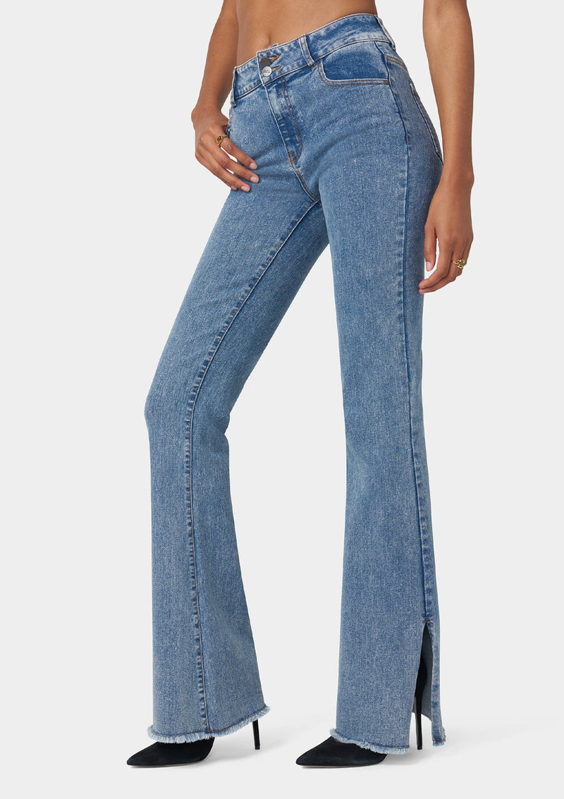 Tall Olivia Flare Jeans With Slit