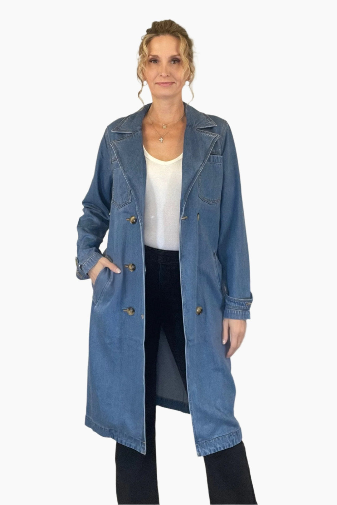 Tall Denim Trench Coat