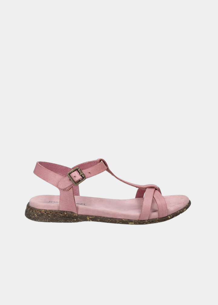 Josef Seibel Pretty Pink T-Strap Leather Sandals