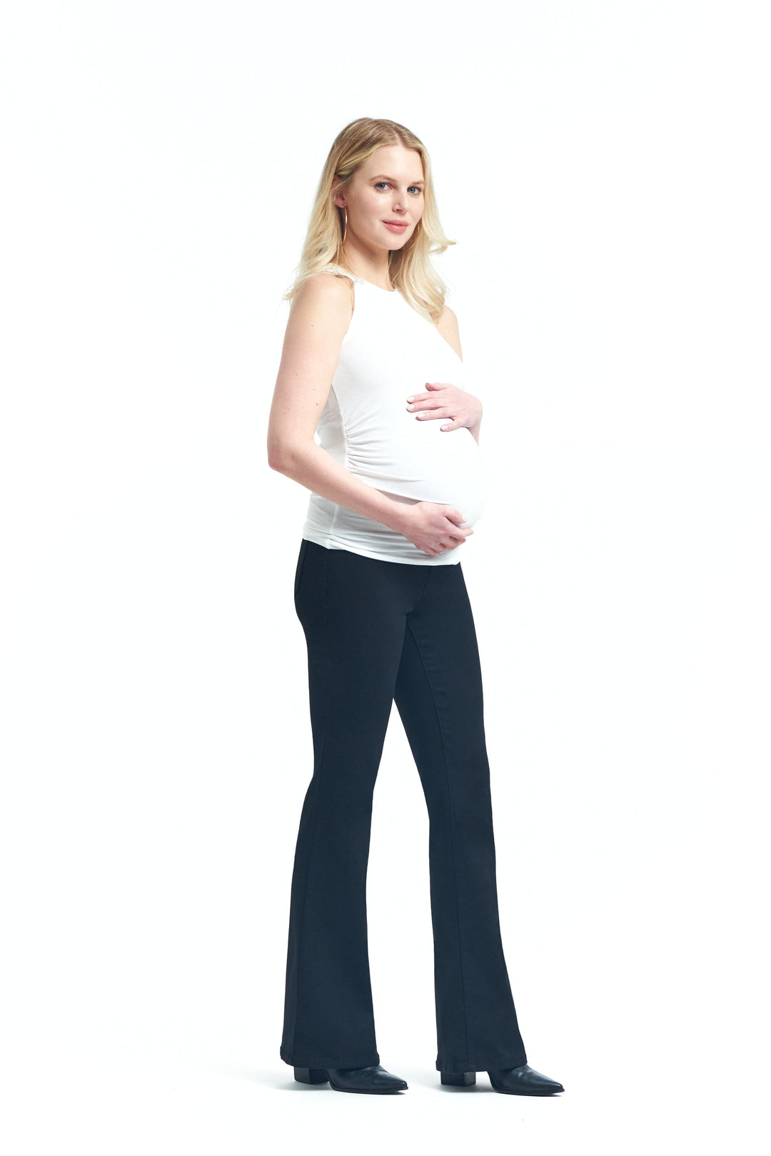 Maternity 33" Better Butter Slim Boot Jean in Black