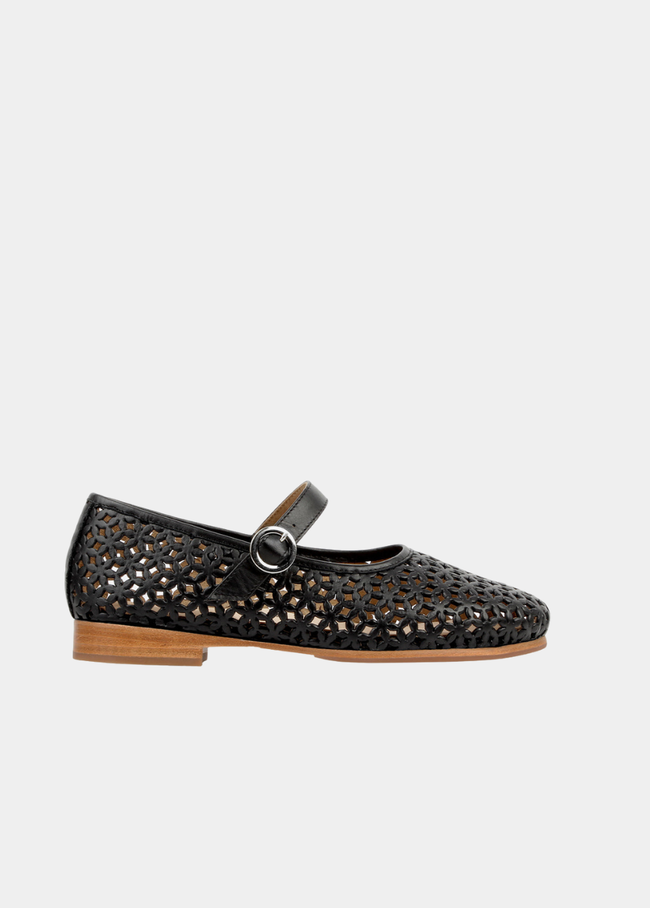 The Modern-Day Mary Jane Perforated Black