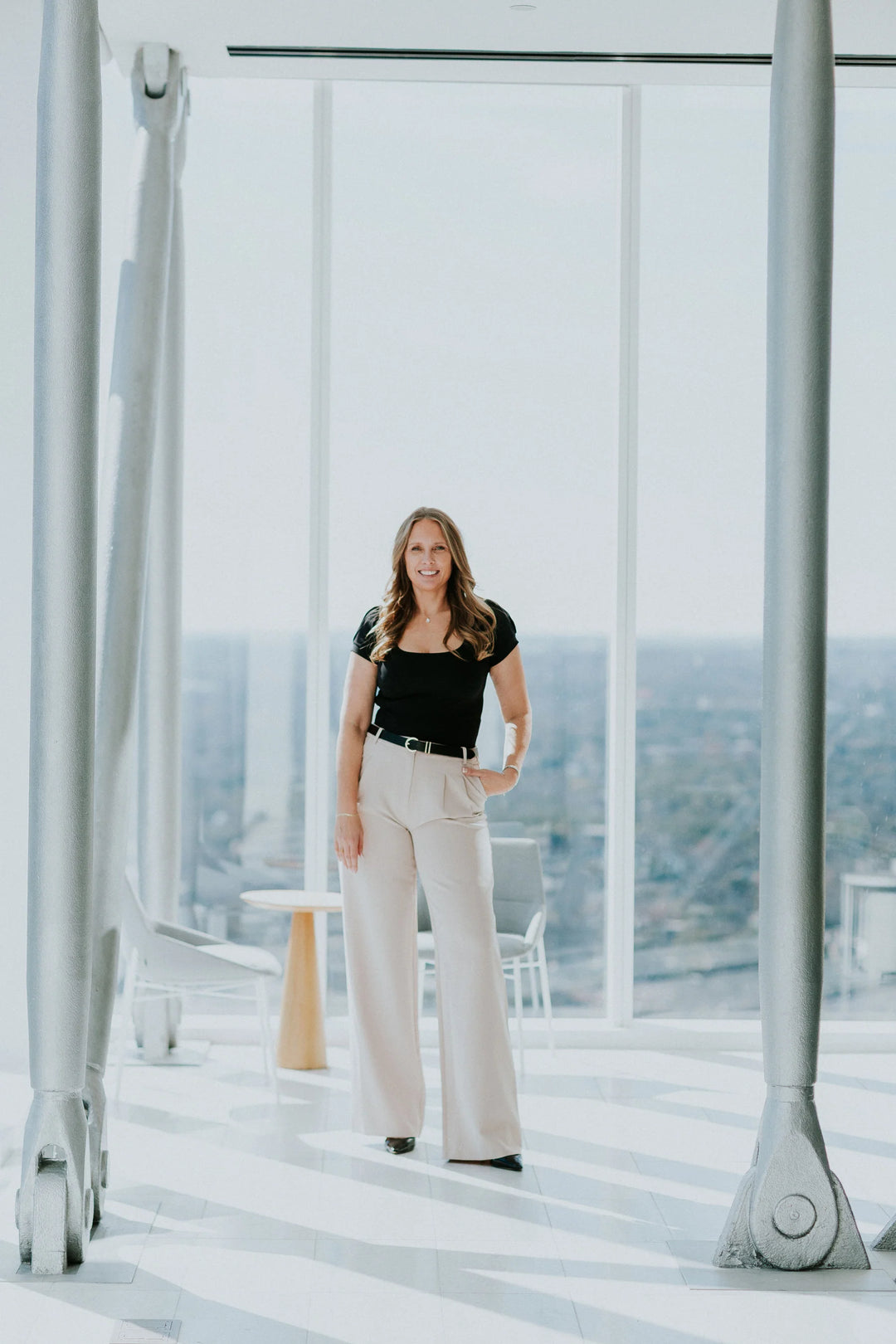 Black Jen Blazer & Tan Work Pants Bundle