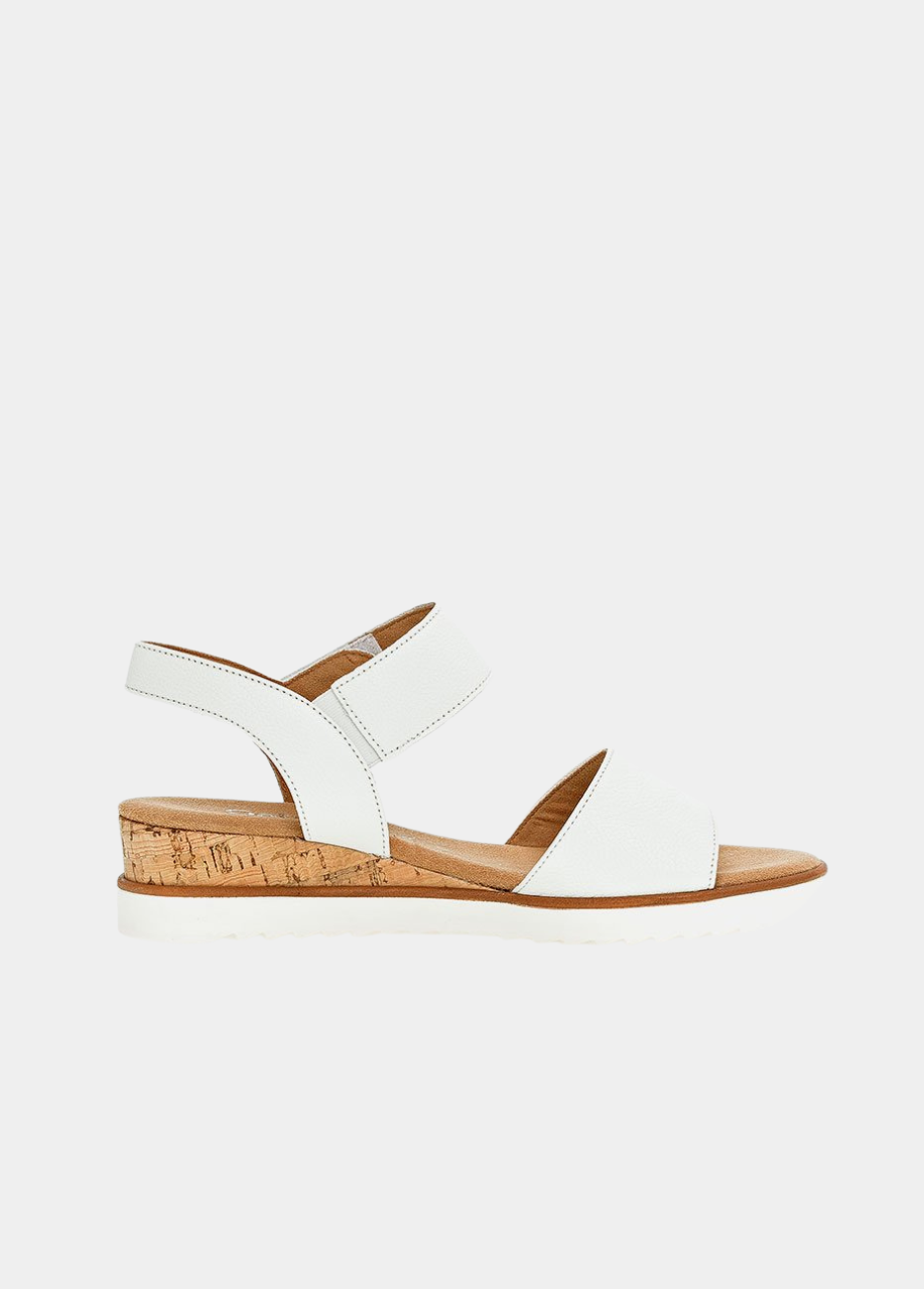 Gabor Stylish White Leather Wedge Sandals