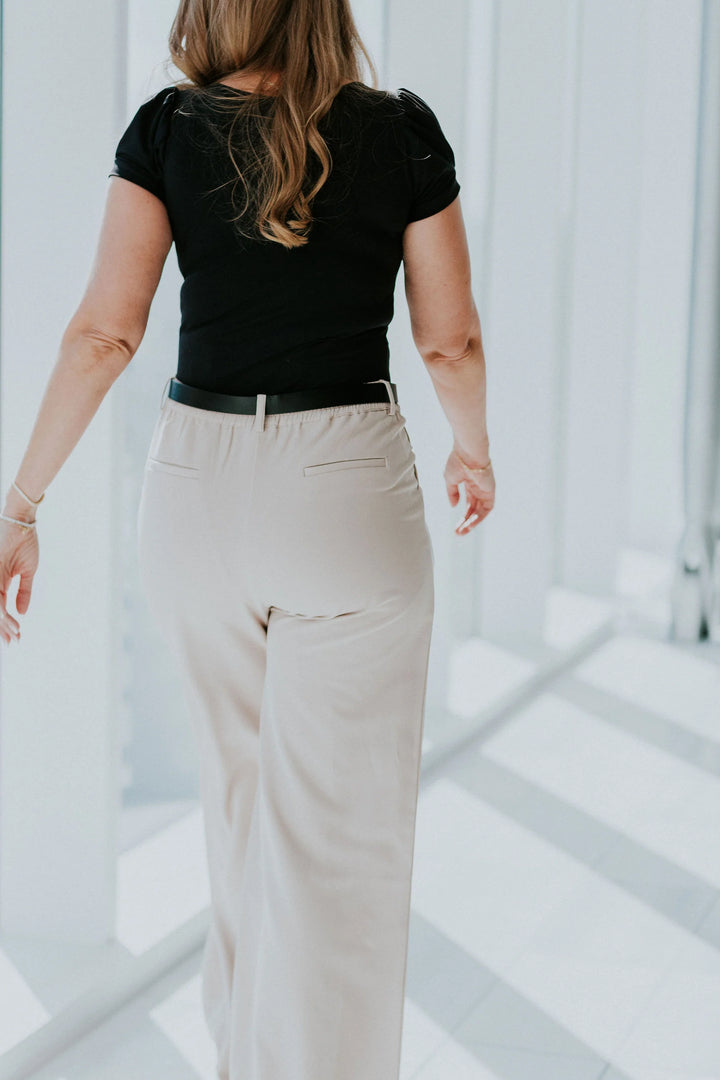 Black Jen Blazer & Tan Work Pants Bundle