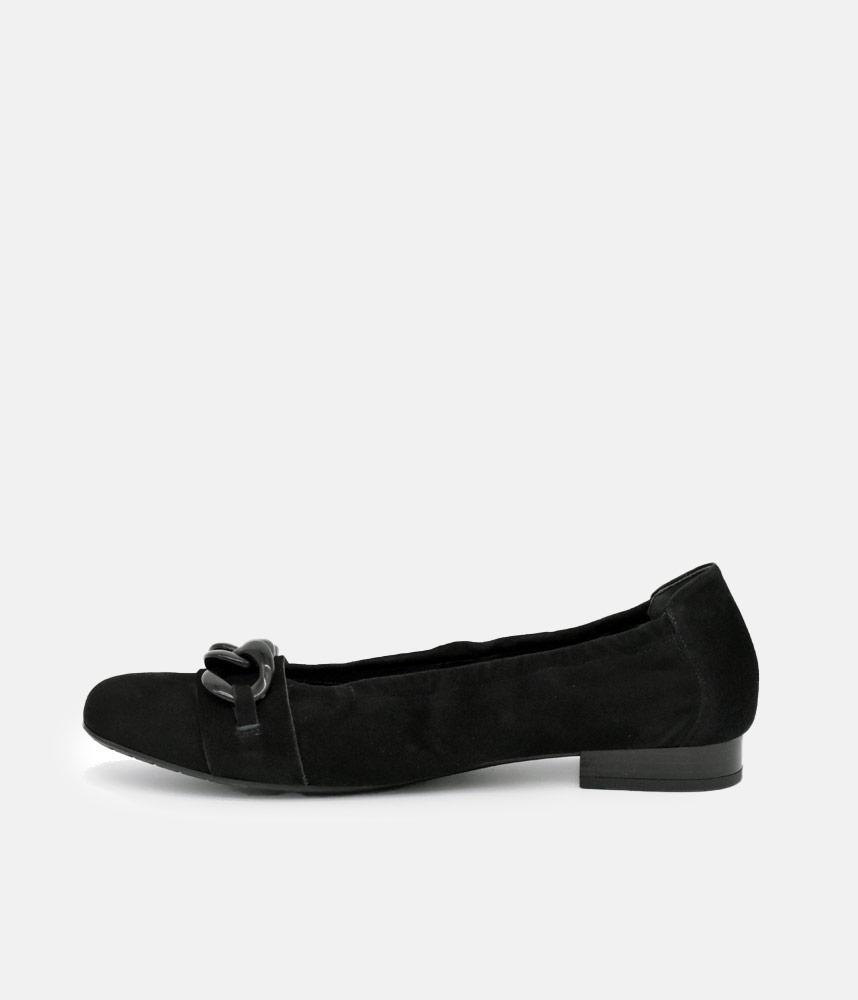 Semler Luxurious Black Suede Low Heel Slip on Shoes