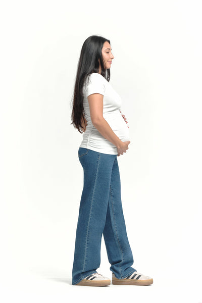 Maternity 34" Baggy Straight Leg Jean in Iman