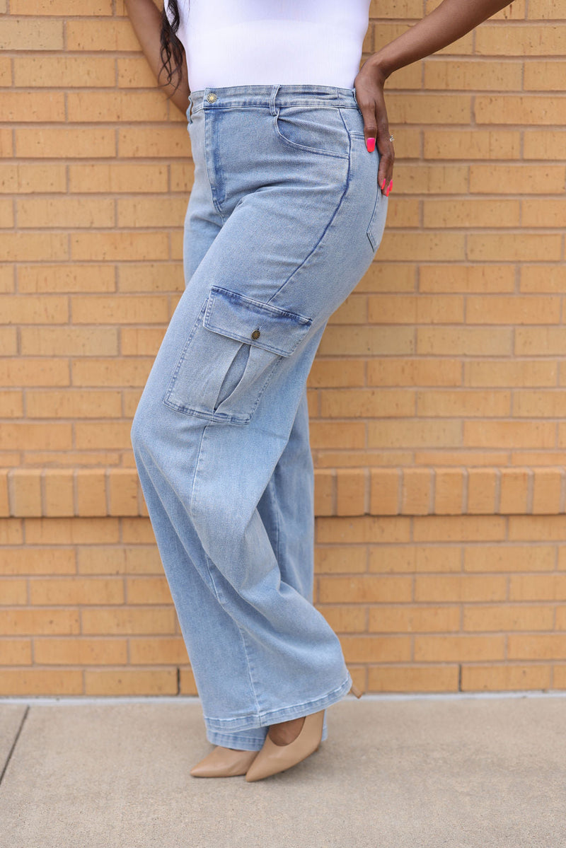 Tall Denim Cargo Jeans