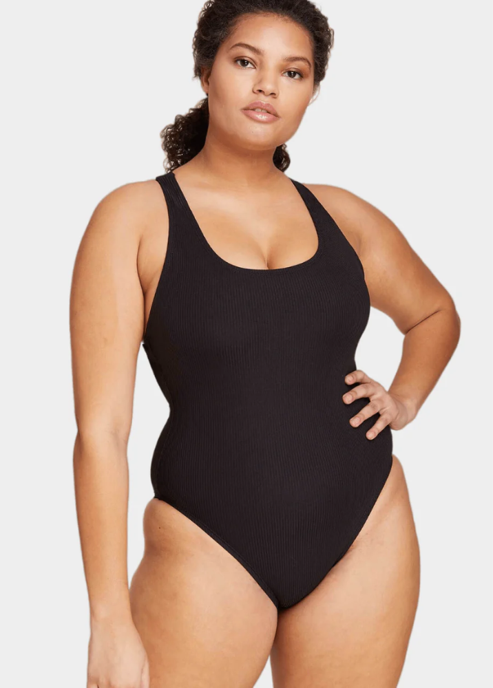 The Tulum One Piece - Ribbed - Black - Long Torso