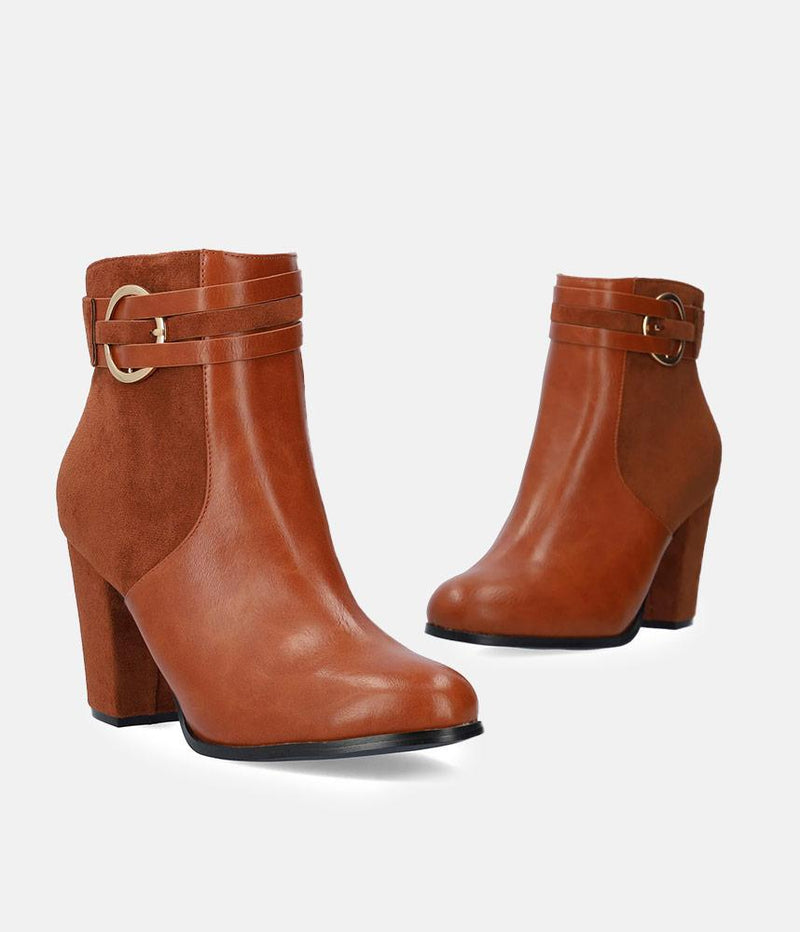 Dressy Brown Block Heel Ankle Boots