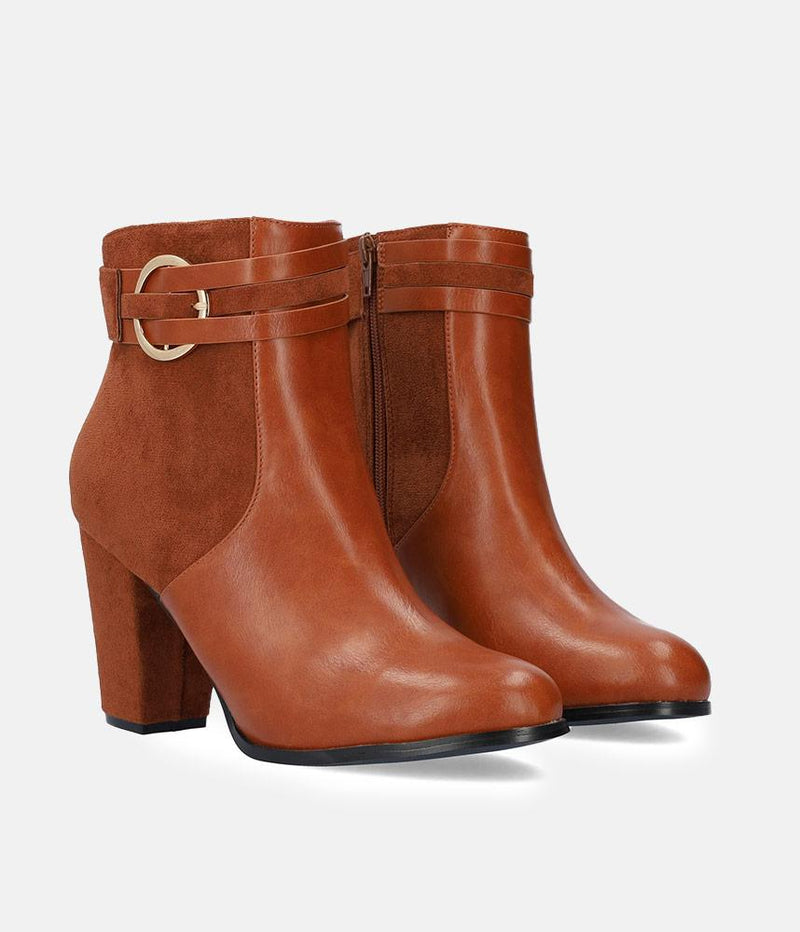 Dressy Brown Block Heel Ankle Boots