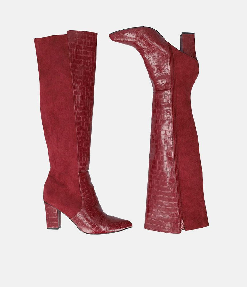 Gorgeous Burgundy Knee-high Boots