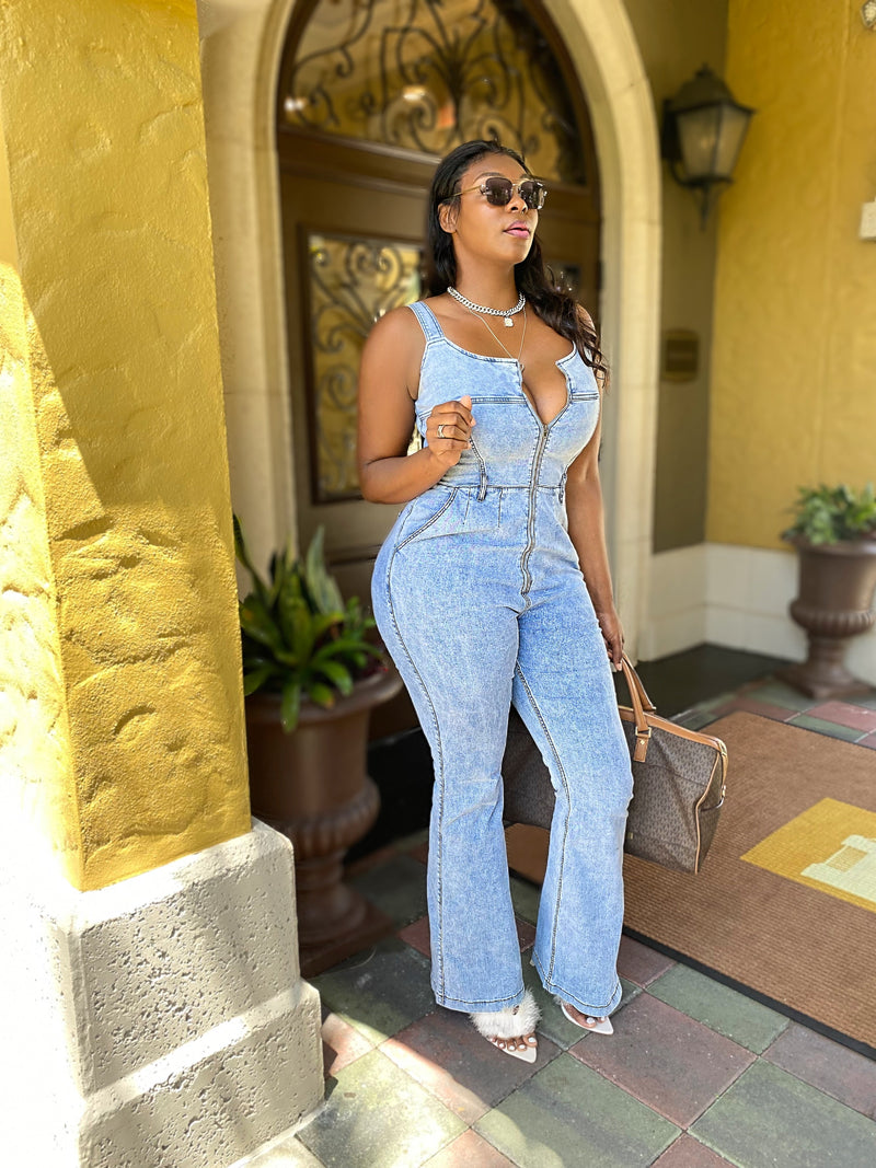 Tall Denim Jumpsuit