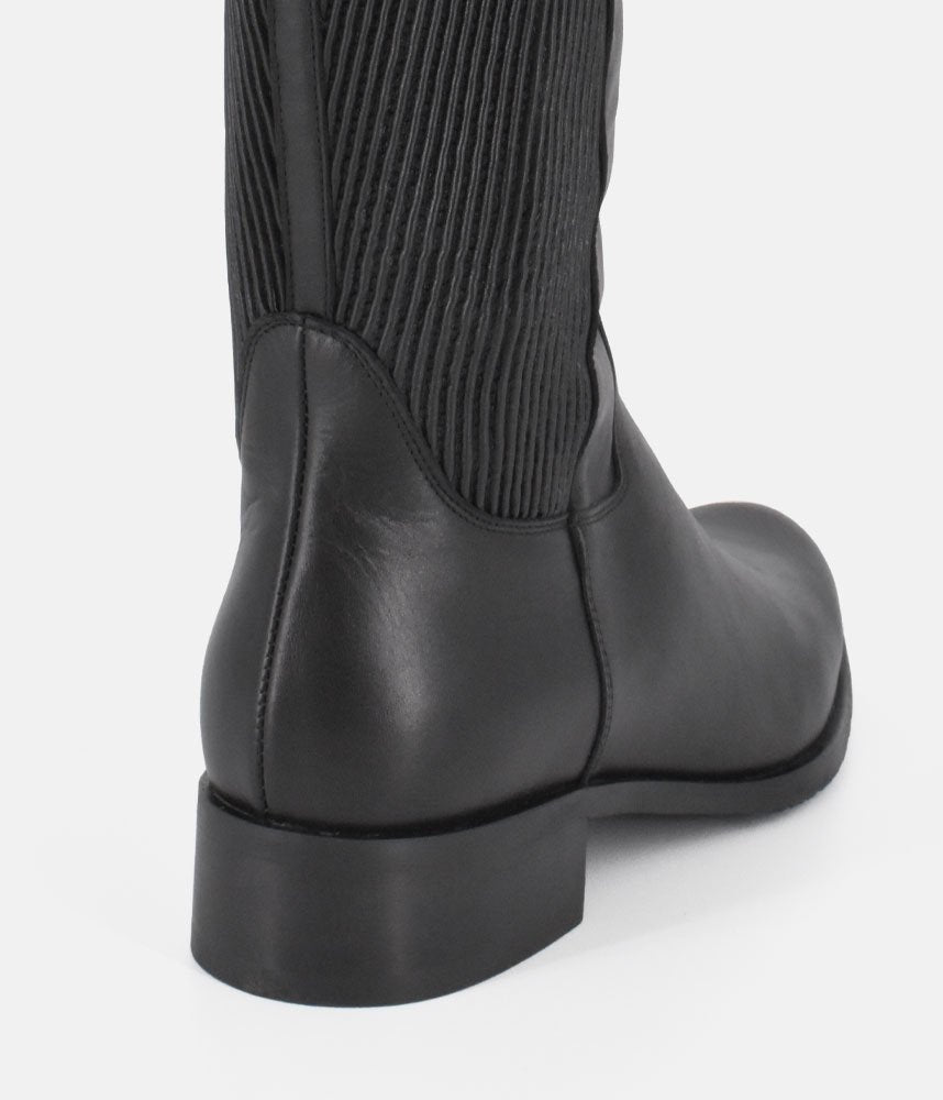 Bioeco Premium Black Leather Long Boots