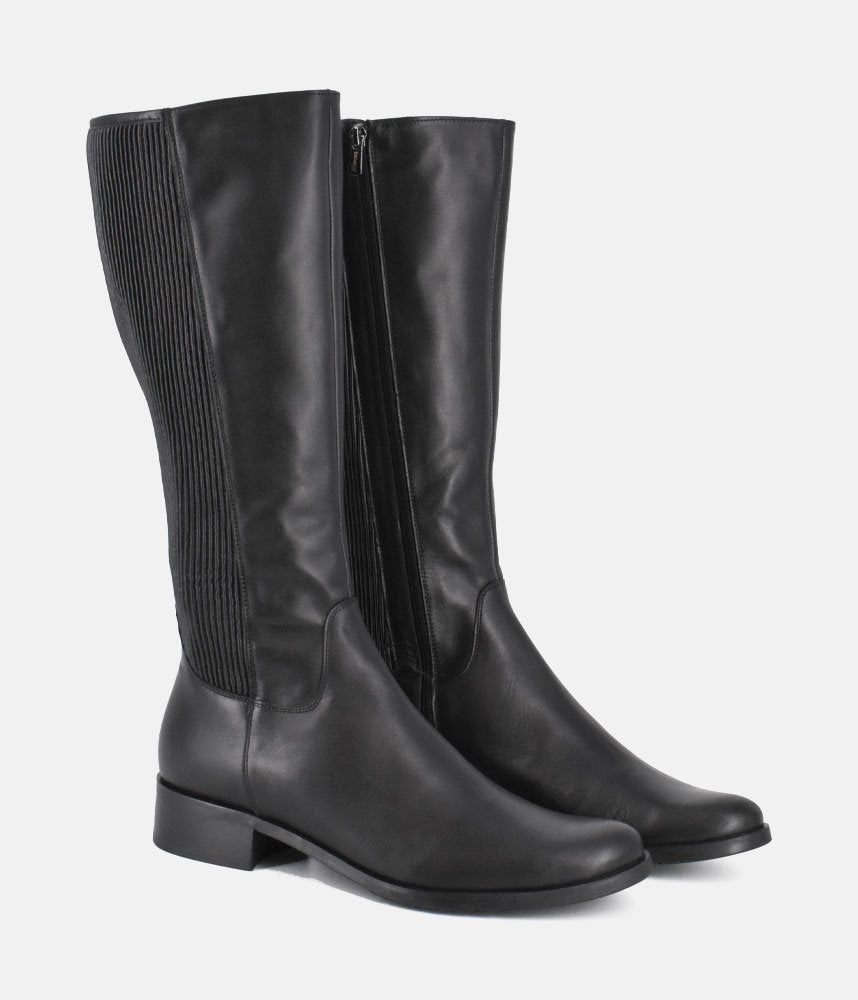 Bioeco Premium Black Leather Long Boots