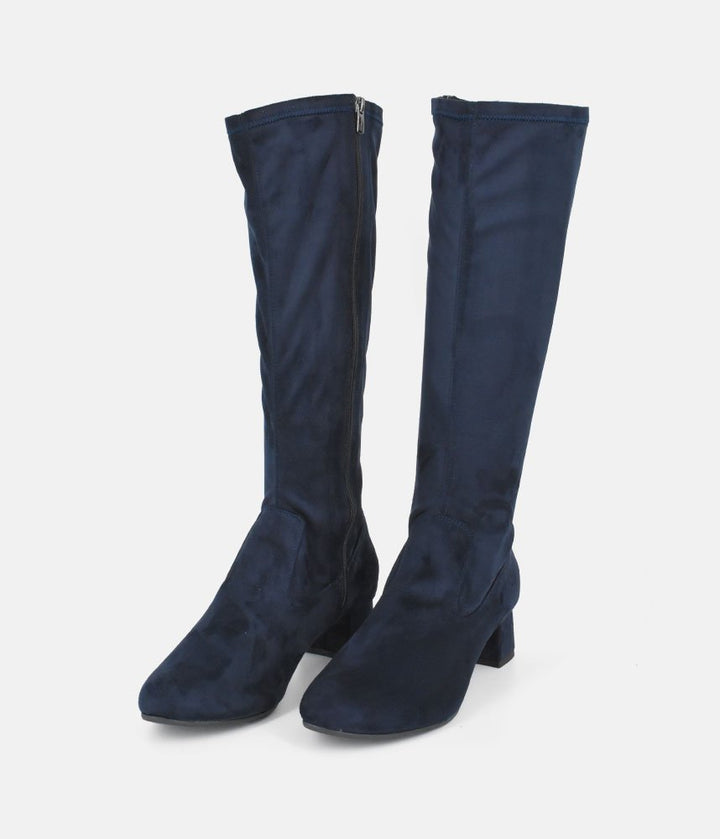 Bioeco Plush Navy Suede Long Boots