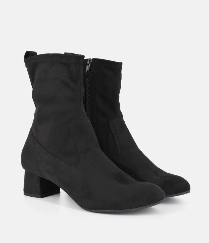 Bioeco Plush Black Suede Ankle Boots