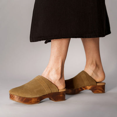 The Brooklyn Clog Sand Suede