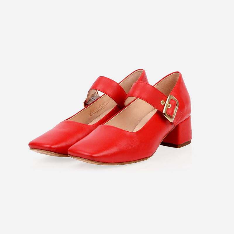 The Buckle-Up Mary Jane Poppy Red