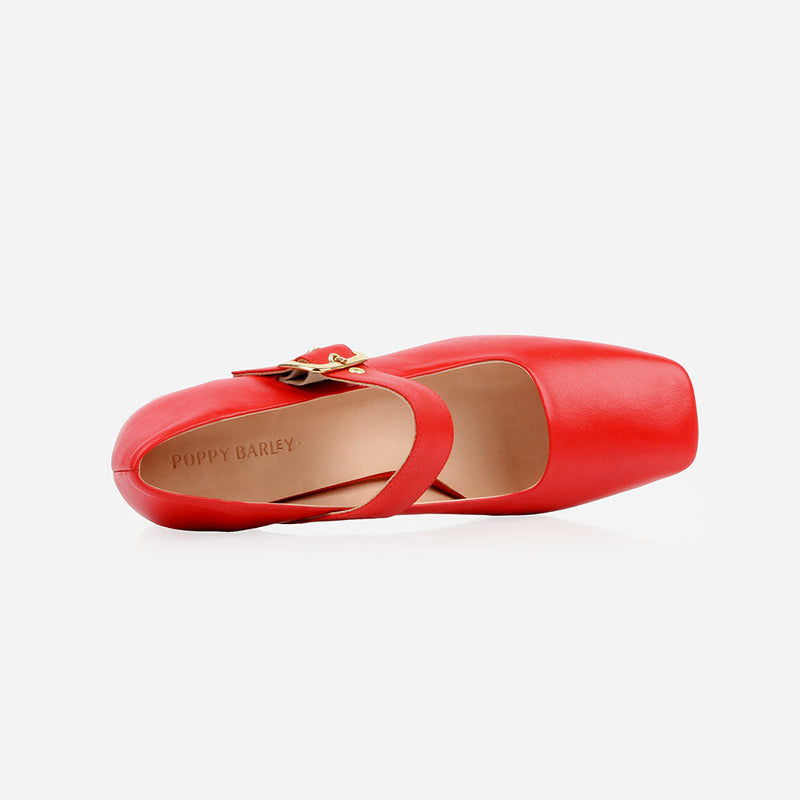 The Buckle-Up Mary Jane Poppy Red