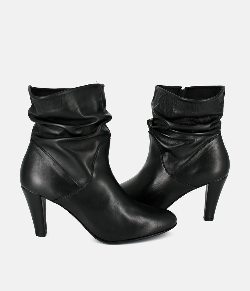 Cinderella Shoes Deluxe Black Leather Ankle Boots