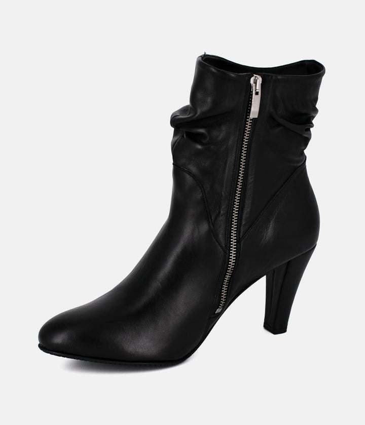 Cinderella Shoes Deluxe Black Leather Ankle Boots