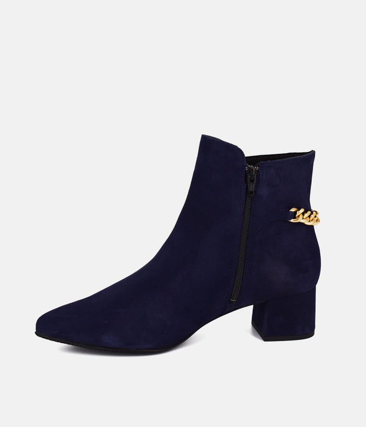 Cinderella Shoes Chic Navy Suede Ankle Boots