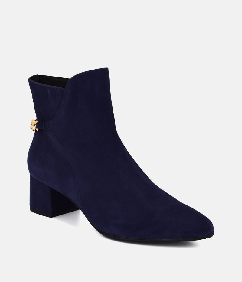 Cinderella Shoes Chic Navy Suede Ankle Boots