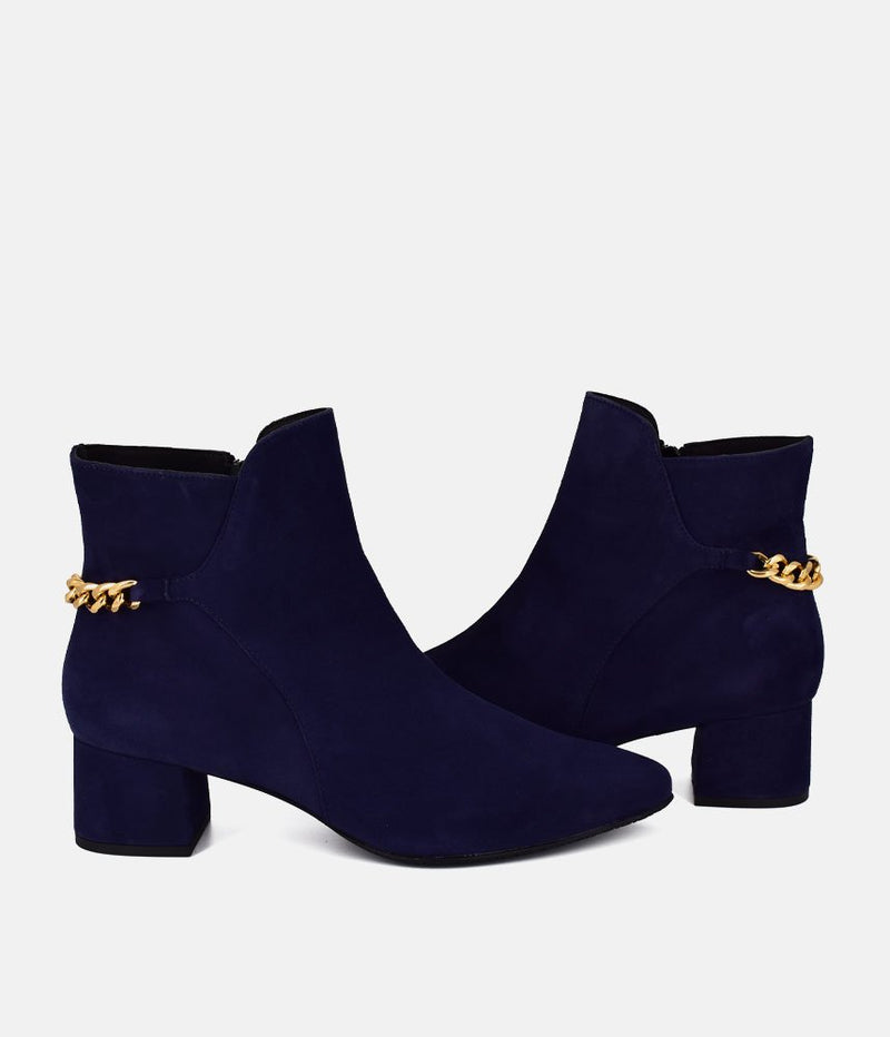 Cinderella Shoes Chic Navy Suede Ankle Boots