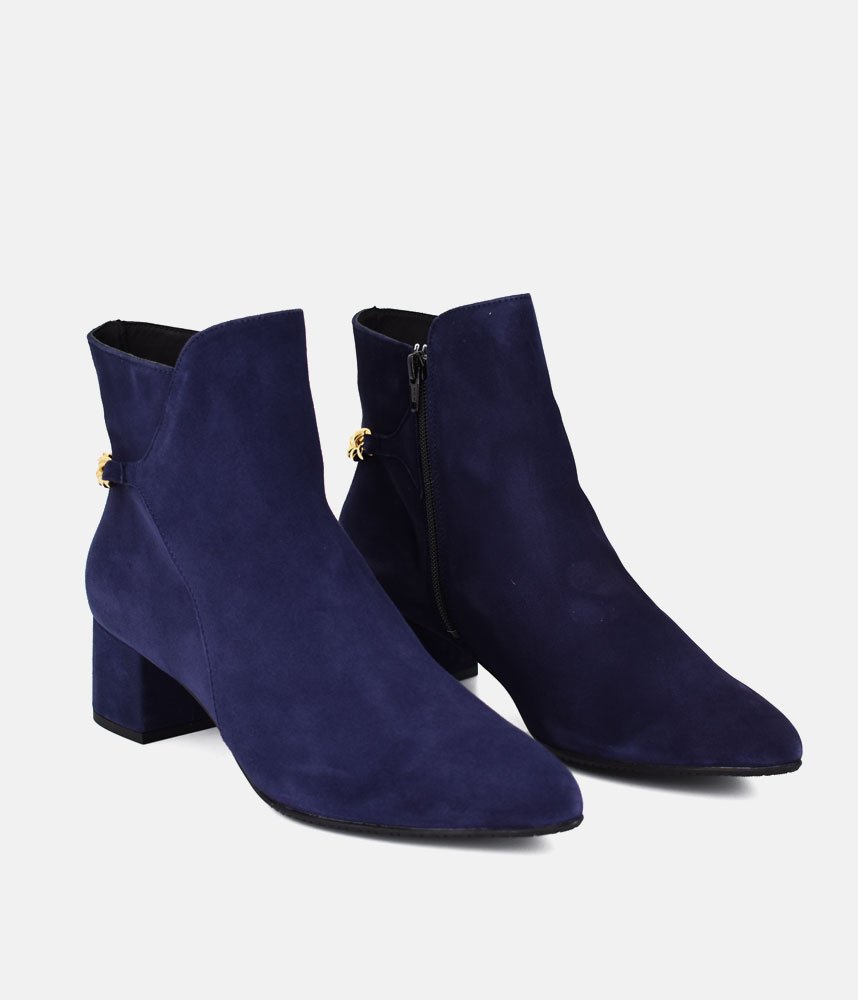 Cinderella Shoes Chic Navy Suede Ankle Boots