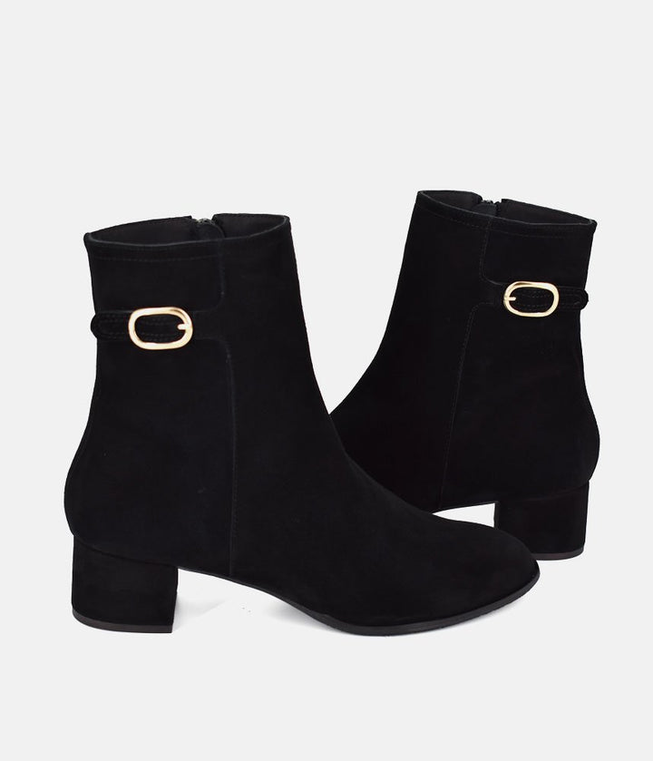 Cinderella Shoes Plush Black Suede Ankle Boots