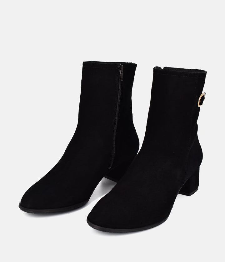 Cinderella Shoes Plush Black Suede Ankle Boots