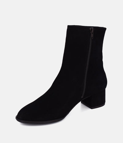 Cinderella Shoes Plush Black Suede Ankle Boots