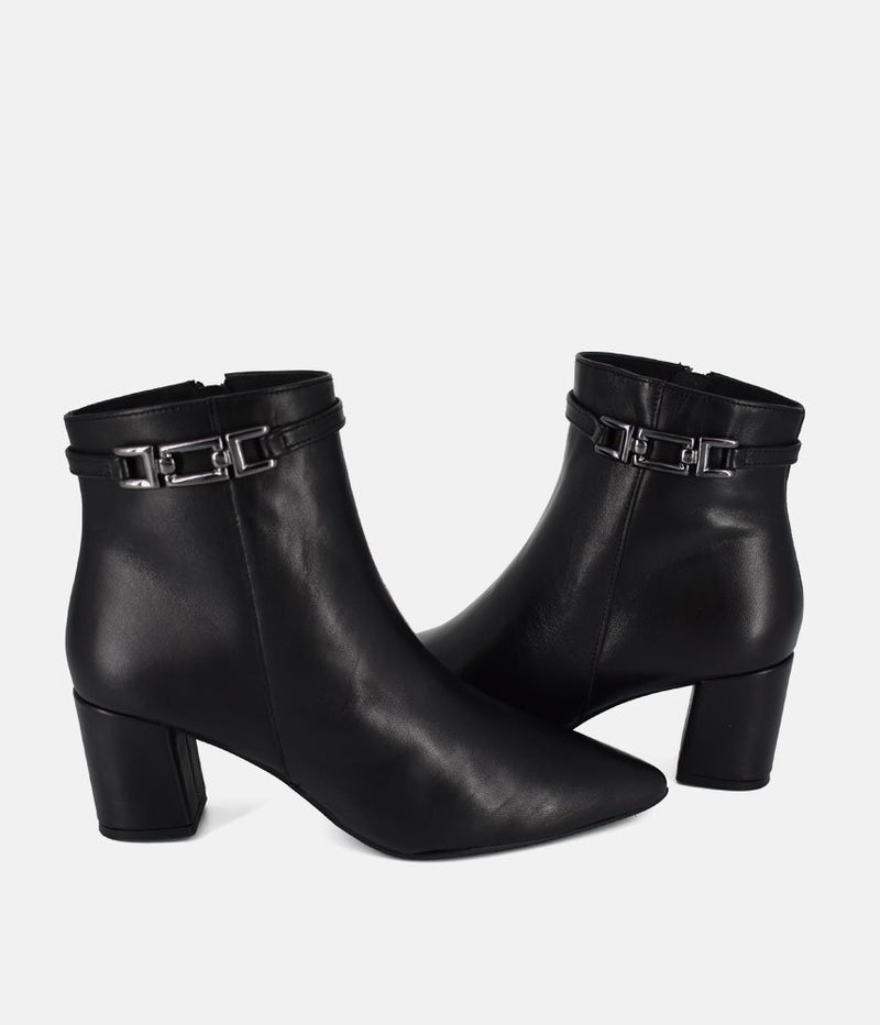 Cinderella Shoes Stylish Black Leather Ankle Boots