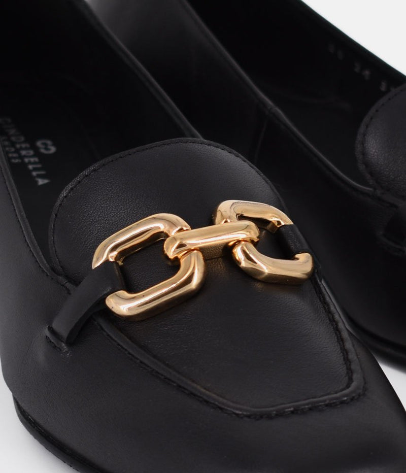 Cinderella Shoes Black Leather Luxe Loafers