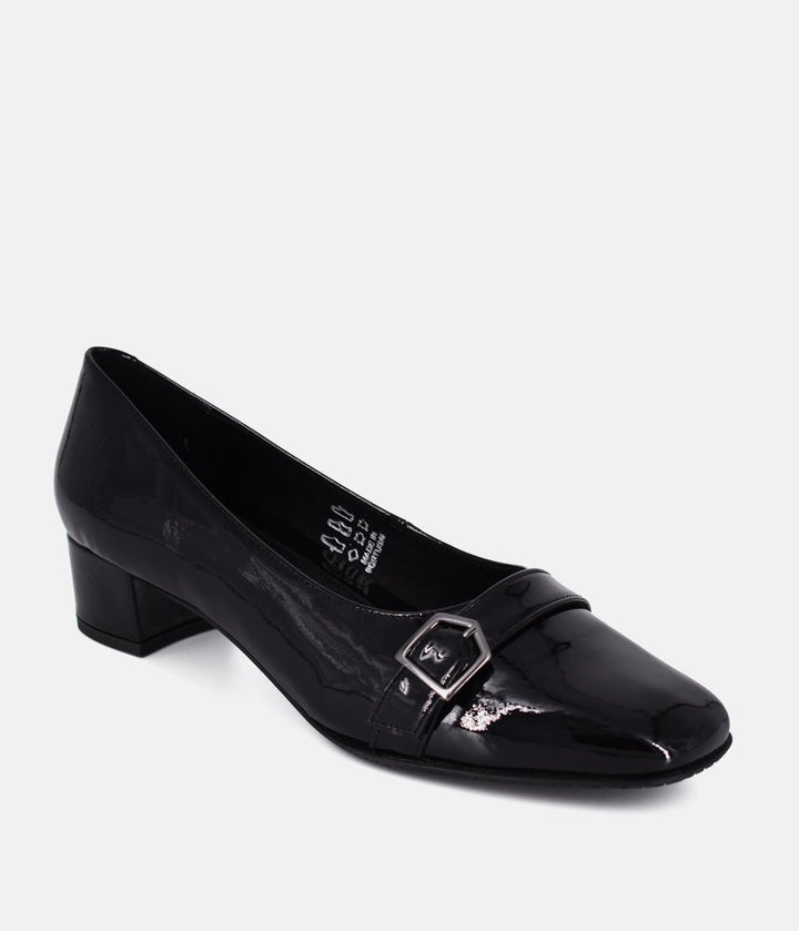 Cinderella Shoes Dressy Black Patent Block Heels