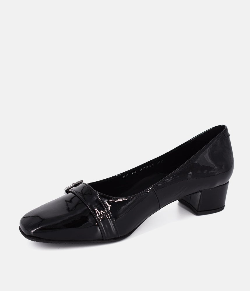 Cinderella Shoes Dressy Black Patent Block Heels