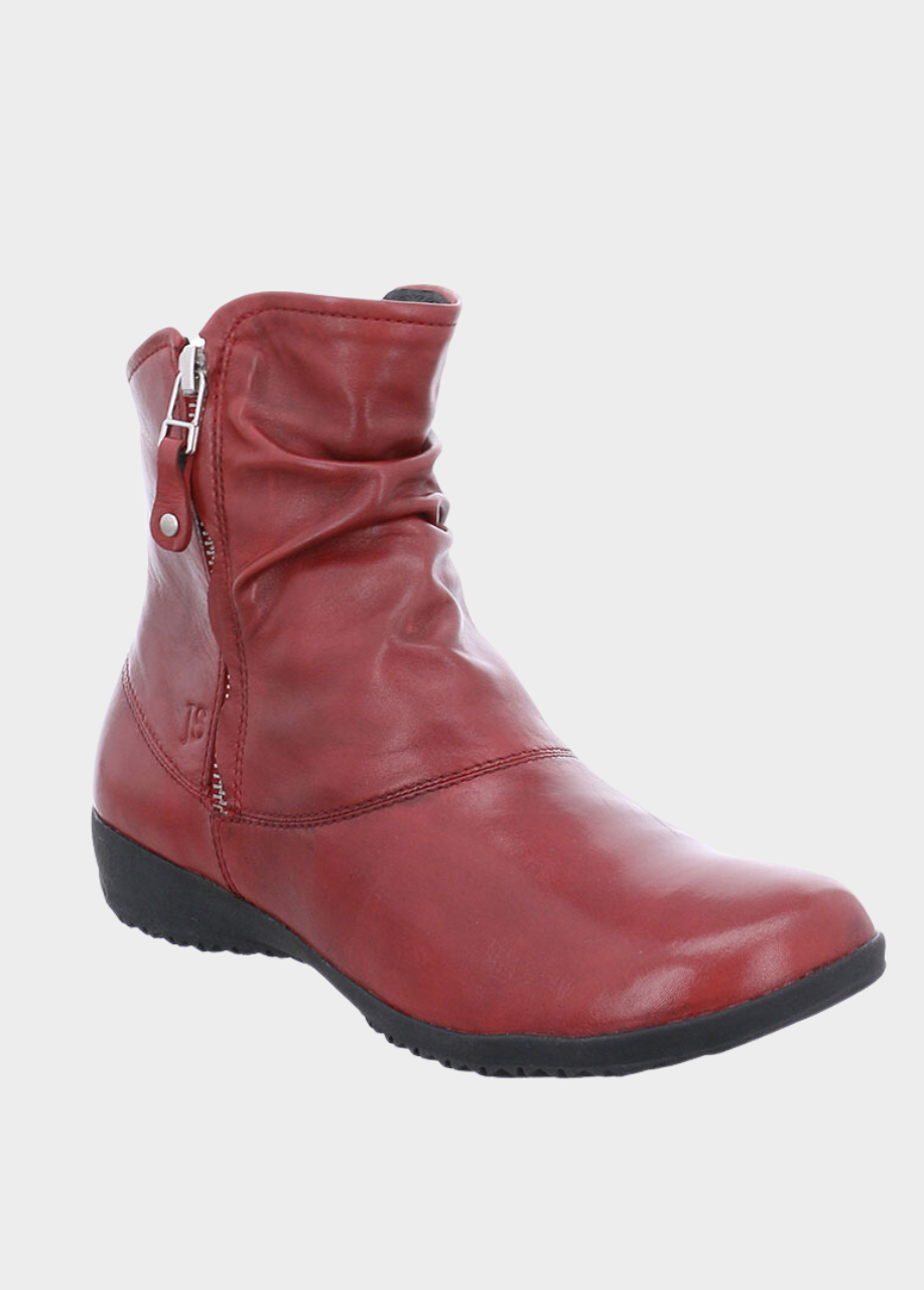 Josef Seibel Stylish Carmine Red Leather Slouch Boots