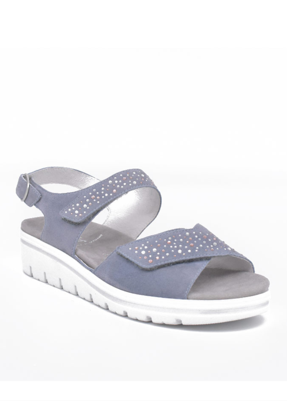 Semler Sky Blue Diamante Wedge Sandals