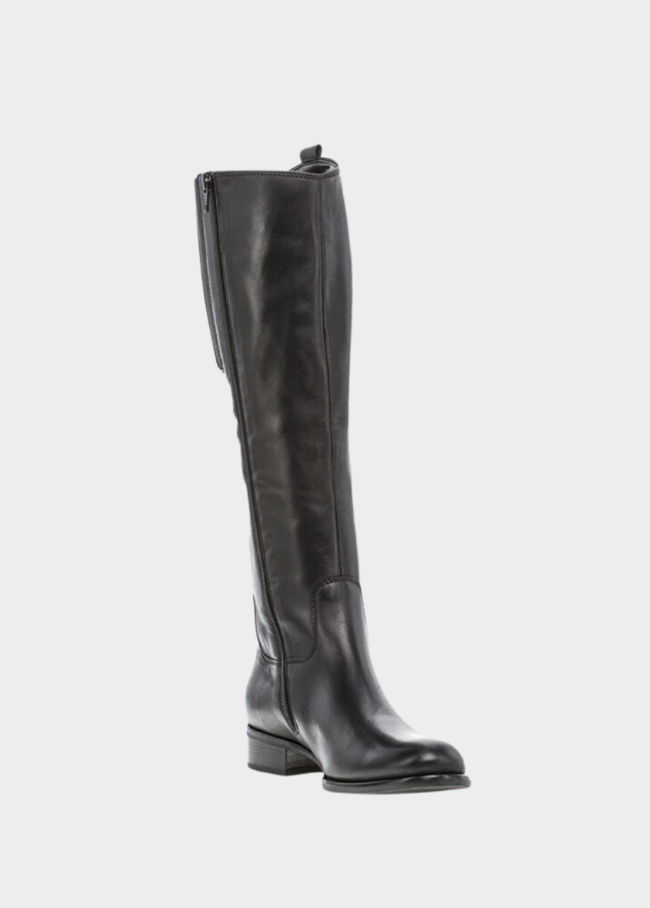 Gabor Stylish Slim Fit Long Black Leather Boots