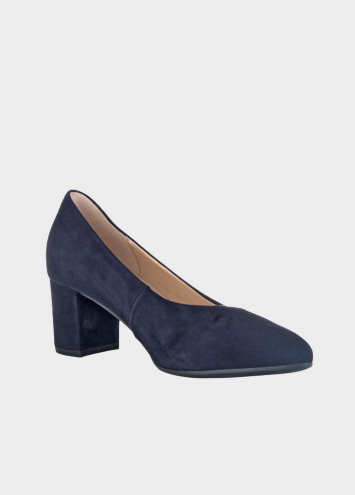 Gabor Classic Atlantic Navy Suede Block Heels