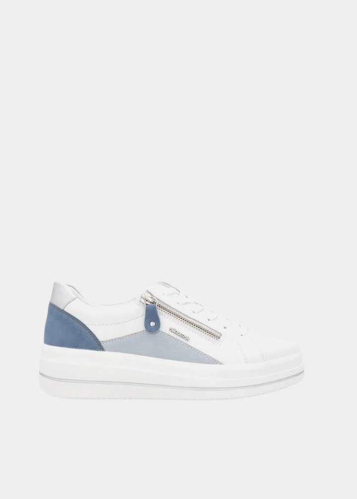 Remonte Pretty White/Blue Wedge Sneaker