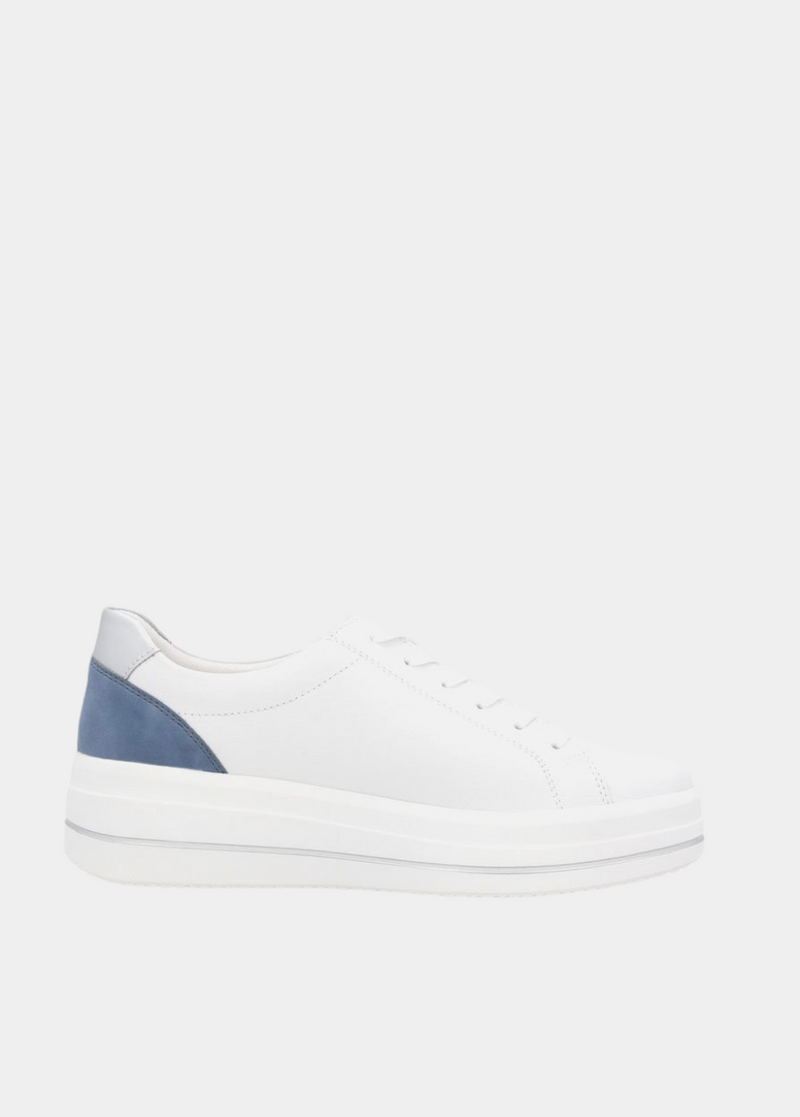 Remonte Pretty White/Blue Wedge Sneaker