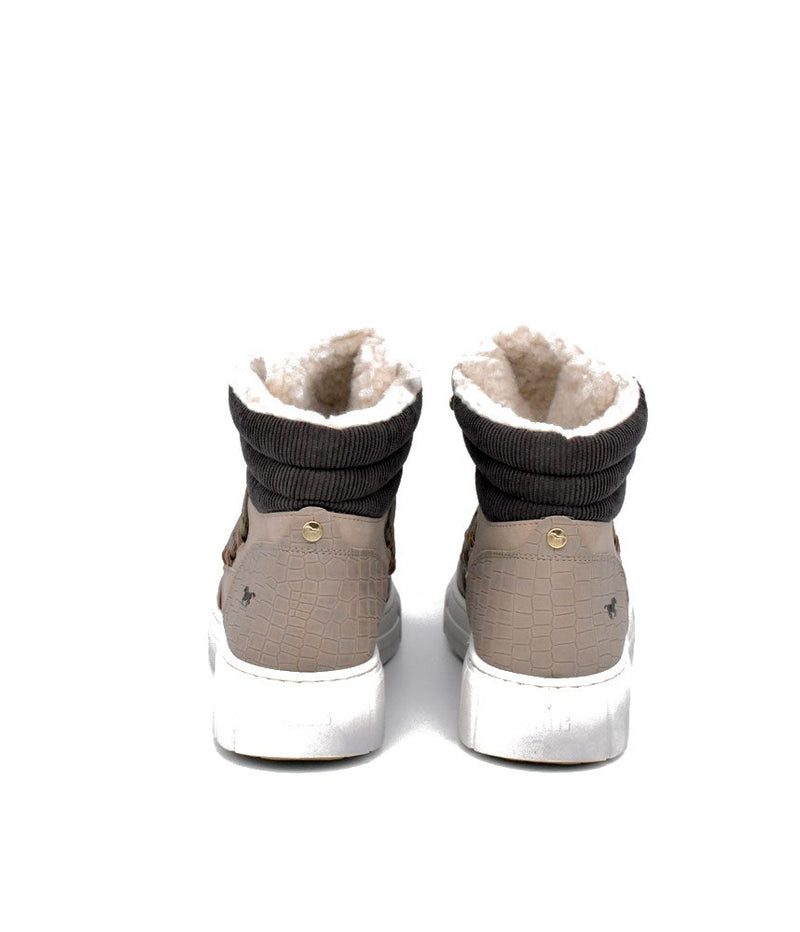 Mustang Cosy Taupe Winter Hi-Top Boots