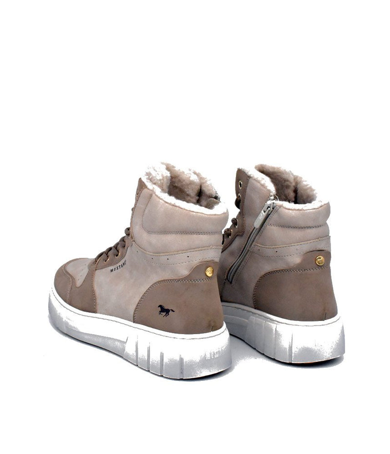 Mustang Cosy Ivory Winter Hi-Top Boots