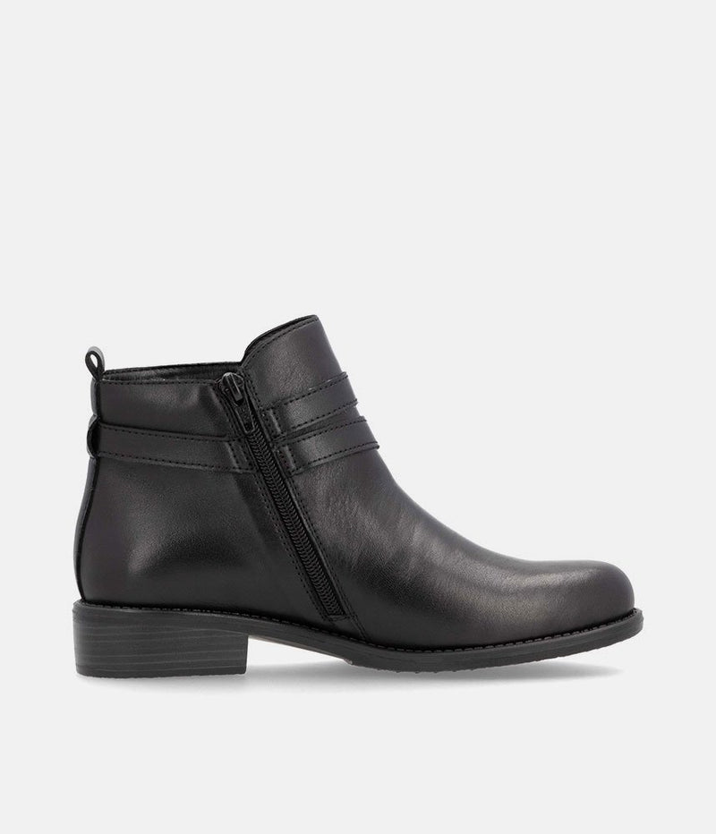 Remonte Classic Black Leather Ankle Boots