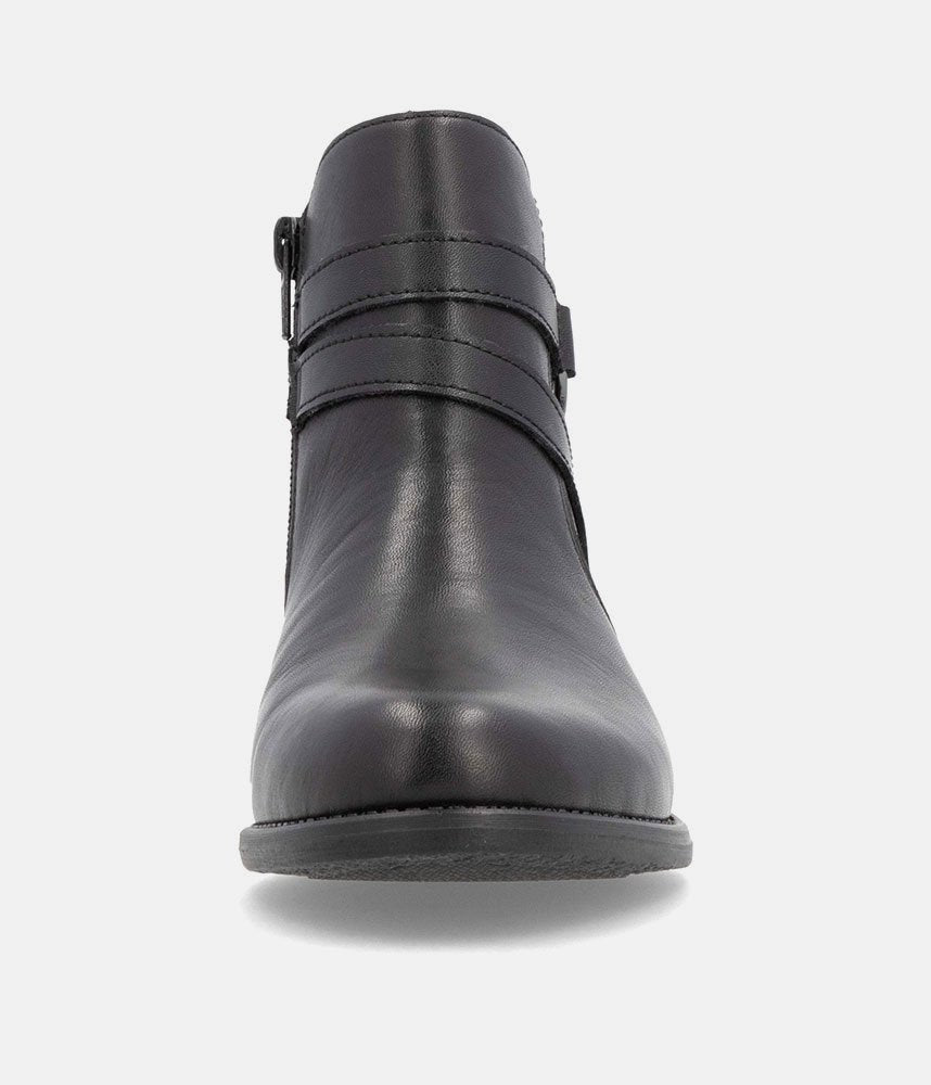 Remonte Classic Black Leather Ankle Boots